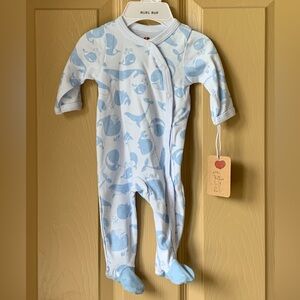 Blue Whale Print Newborn Onesies